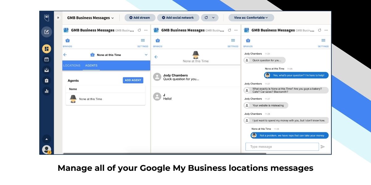 Google My Business - Business Messages SCREENSHOT
